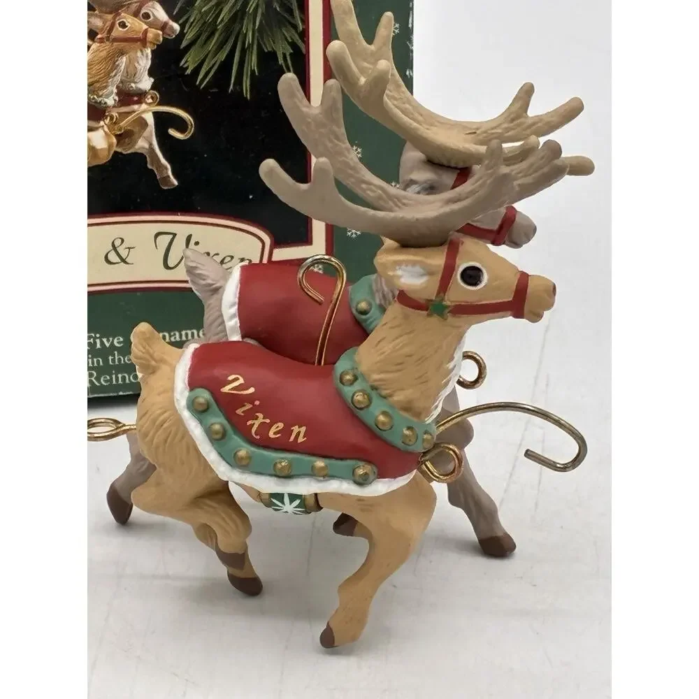 Hallmark Keepsake Prancer & Vixen Ornament 1993 Santa’s Reindeer NIB
